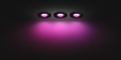 HUE WACA Xamento podhledové LED svítidlo 3xGU10 5.7W 350lm 2000-6500K RGB IP44, černé 6
