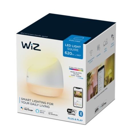 WiZ SQUIRE stolní LED lampa 1x9W 620lm 2200-6500K RGB IP20, bílá 2