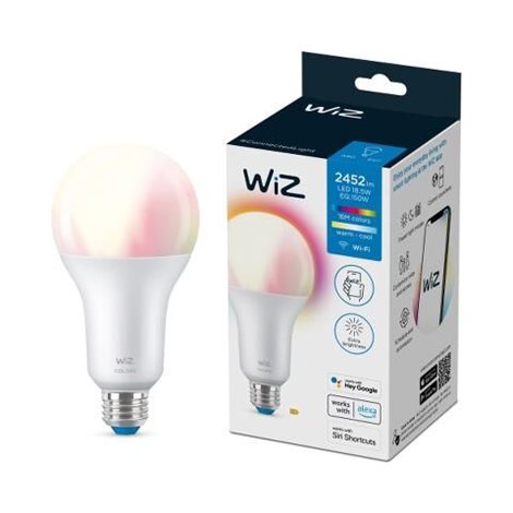 WiZ LED žárovka E27 A80 18,5W (150W) 2452lm 2200-6500K RGB IP20, stmívatelná 1