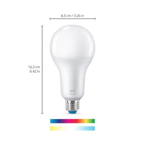WiZ LED žárovka E27 A80 18,5W (150W) 2452lm 2200-6500K RGB IP20, stmívatelná 3