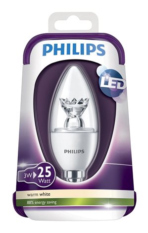 LED žárovka Philips CorePro LEDcandle 3W-25W E14 WW 230V B39 CL ND/4 2700K 2