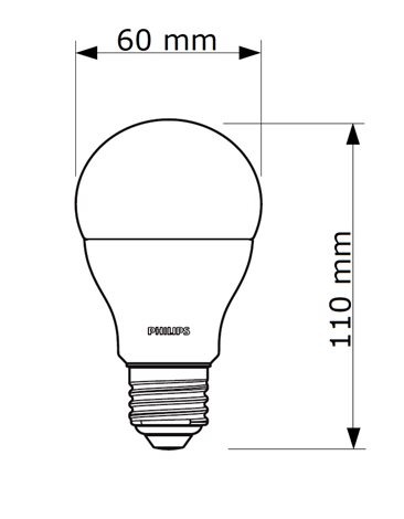 CorePro LEDbulb ND 4.9-40W A60 E27 827 LED Žárovka 4,9W 470lm 2