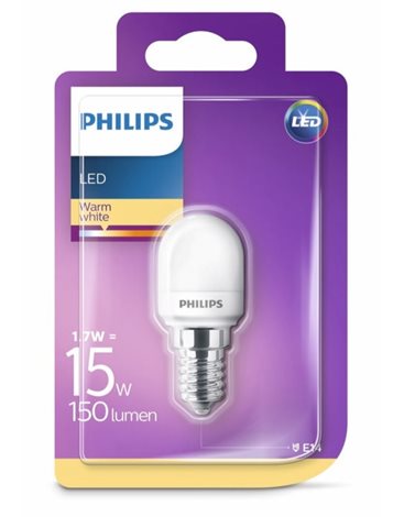 LED žárovka Philips do digestoře/lednice 1,7W-15W T25 E14 WW FR ND RF 150lm 2700K 2