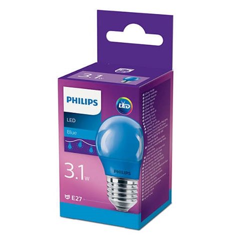 LED žárovka Philips Colored P45 E27 BLUE 1SRT4, modrá 2