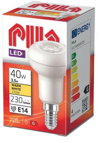 PILA LED 40W E14 WW R50 36D ND LED žárovka 3,5W 255lm 2