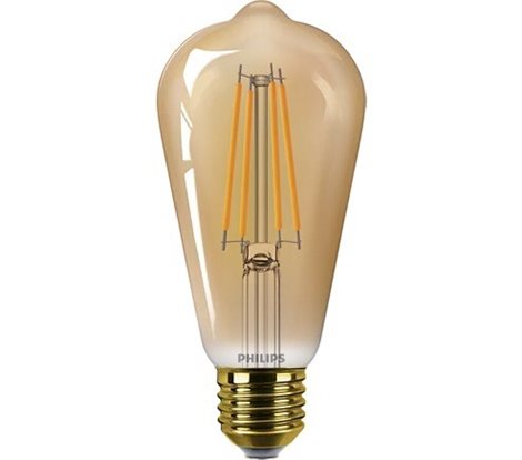 Vintage LED filament žárovka E27 ST64 7W (40W) 470lm 1800K nestmívatelná, zlatá 1