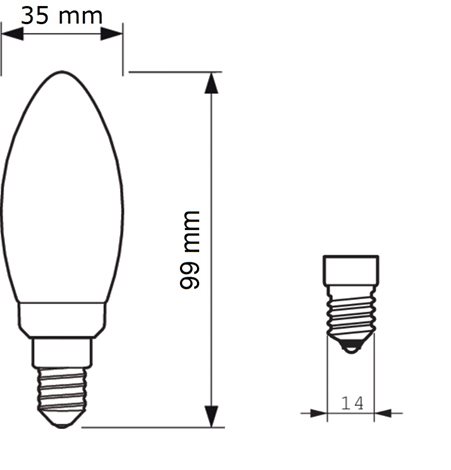 LED žárovka Classic LEDCandle D 4.5W-40W B35 E14 827 CL 470lm 2700K stmívatelná 2