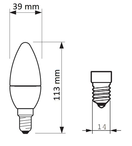 LED žárovka Philips MASTER LEDcandle D 3.5W-25W E14 827 B39 CL 2700K 2