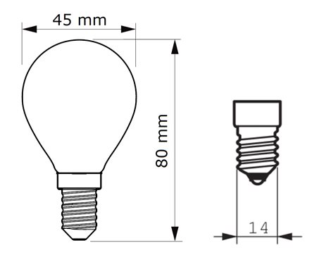 LED žárovka FILAMENT Classic LEDluster ND 4-40W E14 827 P45 2