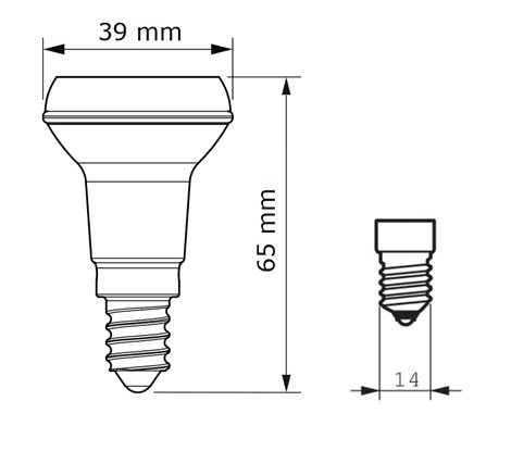 CorePro LEDspot ND R39 1,8-30W E14 827 36D  LED Žárovka 1,8W R39lm 2