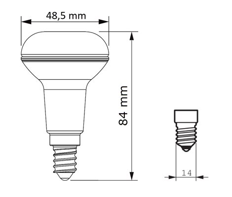 PILA LED 40W E14 WW R50 36D ND LED žárovka 3,5W 255lm 3