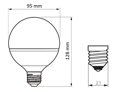 LED Globe 60W G93 E27 WW FR ND LED Žárovka 9,5W 806lm 2