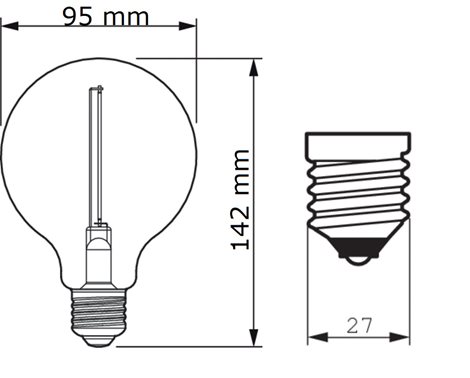 Vintage LED žárovka classic smoky E27 G93 2W 100lm 2