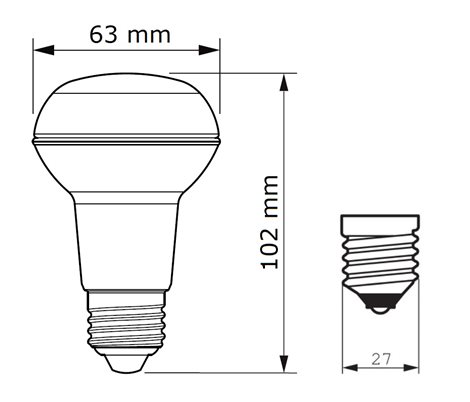 CorePro LEDspot D R63 4,5-60W E27 827 36D  LED Žárovka 4,5W R63lm 2