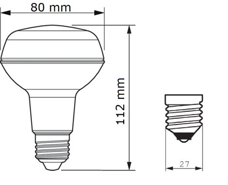 CorePro LEDspot ND R80 8-100W E27 827 36D  LED Žárovka 8W R80lm 2
