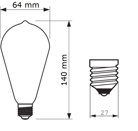 Vintage LED filament žárovka E27 ST64 7W (40W) 470lm 1800K nestmívatelná, zlatá 3