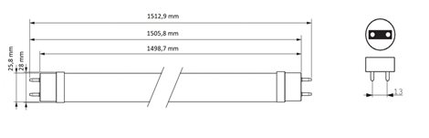 MASTER LEDtube Value 1500mm HO 840 T8 LED trubice 20,5W 3100lm 2
