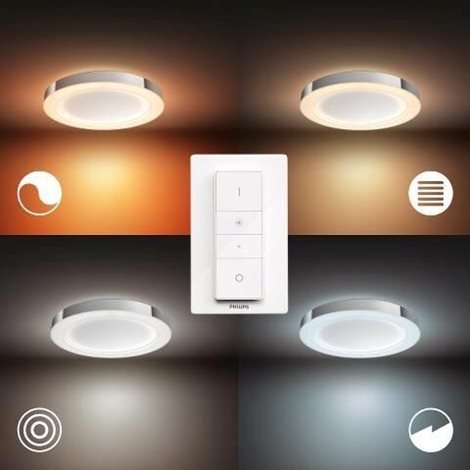 Hue WA Adore koupelnové stropní LED svítidlo 1x25W 2900lm 2200-6500K IP44 40,7cm chromové + ovladač 8