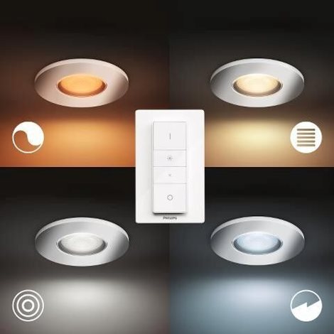 Hue WA Adore koupelnové zápustné LED svítidlo SET  3x5W 350lm 2200-6500K IP44 lesklý chrom + ovladač 5