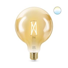 WiZ LED žárovka filament amber E27 G125 7W 640lm 2000-5000K IP20, stmívatelná