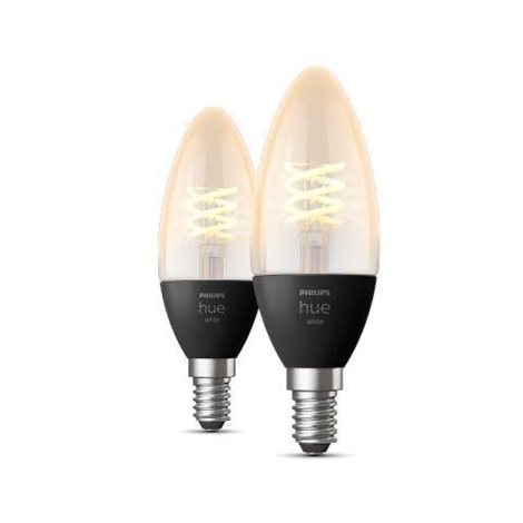 HUE Bluetooth 2x žárovka LED E14 filament svíčka 4.5W 300lm 2100K 2