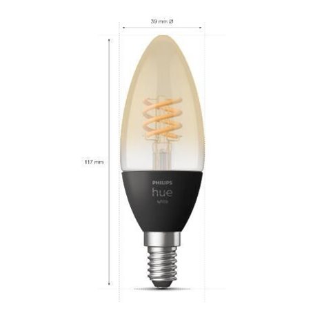 HUE Bluetooth 2x žárovka LED E14 filament svíčka 4.5W 300lm 2100K 4