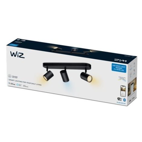 WiZ Imageo bodové LED svítidlo 3x GU10 4,9W 345lm 2700-6500K IP20, černé 2