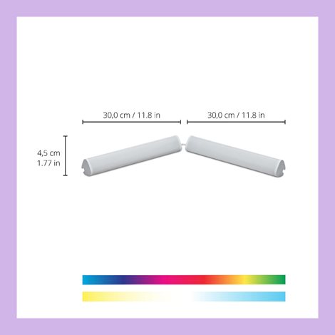 WiZ Dual Bar lineární LED svítidlo 10,5W 800lm 2200-6500K RGB IP20 30cm, bílé / sada 2ks 3