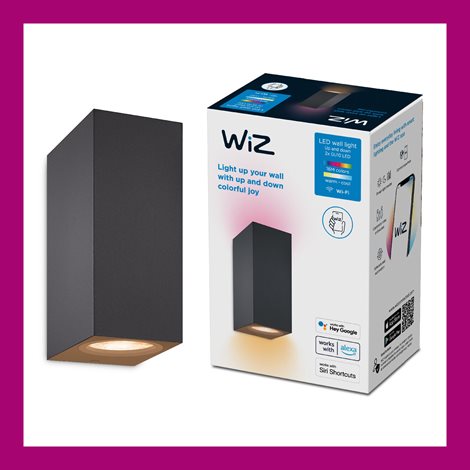 WiZ Up&Down nástěnné LED svítidlo 2xGU10 4,7W 345lm 2200-6500K RGB IP20, černé 5