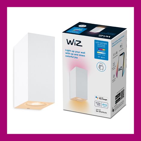 WiZ Up&Down nástěnné LED svítidlo 2xGU10 4,7W 345lm 2200-6500K RGB IP20, bílé 5
