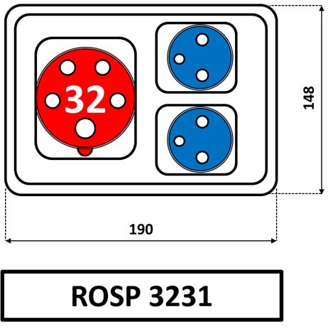 ROSP 3231 minizásuvková kombinace Praktik - IP 54 2