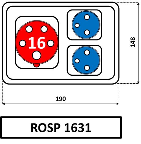 ROSP 1631 minizásuvková kombinace Praktik-IP54 2