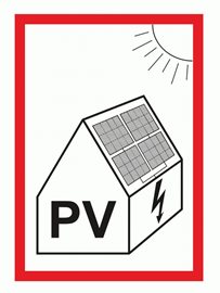 Samolepka ZTC027 A7 PV symbol na fotovoltaiku