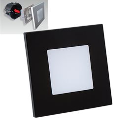 STEP LIGHT schodišťové svítidlo LED 1W 60lm 4000K 8,6cm hranaté IP20, černé