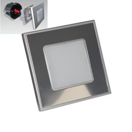 STEP LIGHT schodišťové svítidlo LED 1W 60lm 4000K 8,6cm hranaté IP20, nerezová ocel