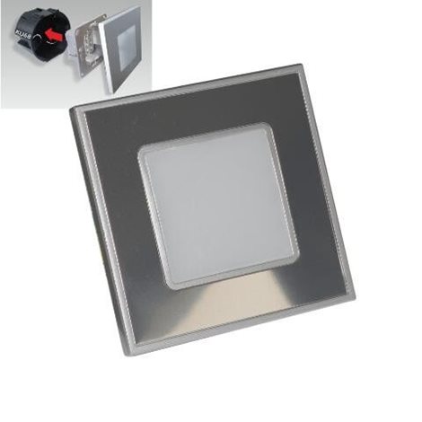 STEP LIGHT schodišťové svítidlo LED 1W 60lm 4000K 8,6cm hranaté IP20, nerezová ocel 1