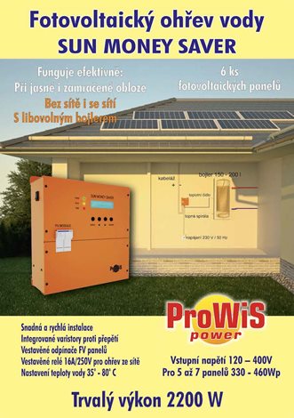 V-SH-2000 SUN MONEY SAVER 2,2 kW Fotovoltaický MPPT regulátor pro ohřev vody v bojleru 4